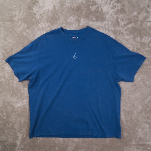 Air Jordan Blue Short Sleeve Flight Jumpman Graphic Front Back T Shirt Men's XXL - Picture 2 of 9